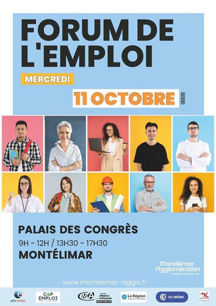 Forum de l'emploi de Montélimar au Palais des Congrès le mercredi 11 octobre 2023